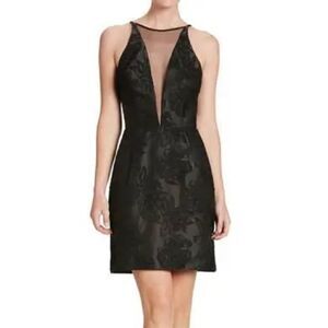 Dress The Population The Kennedy plunge floral black mini LBD dress in Size S